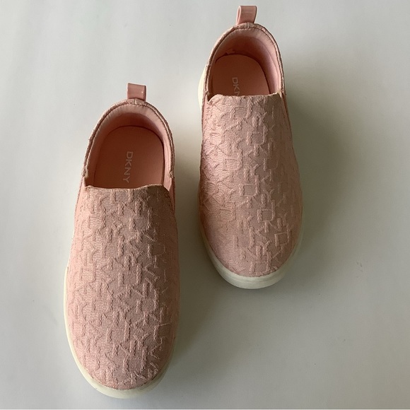 Dkny Other - DKNY toddler girl light pink slip-on logo canvas shoes